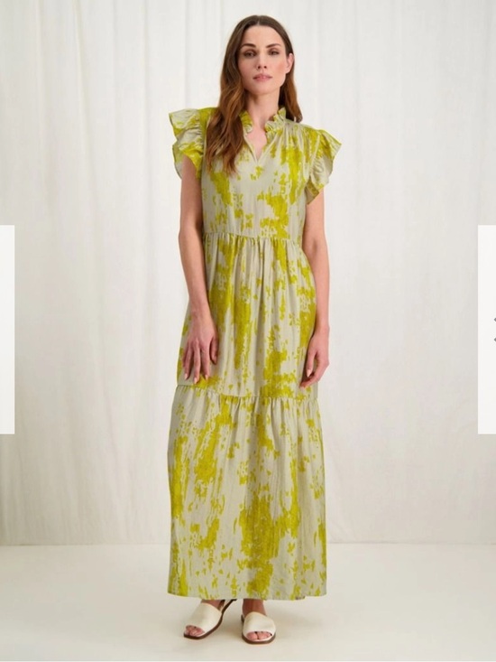 Zoey and Leelo Dresses & Skirts - Zoey & Leelo Cream and Yellow Painterly Midi Dress
